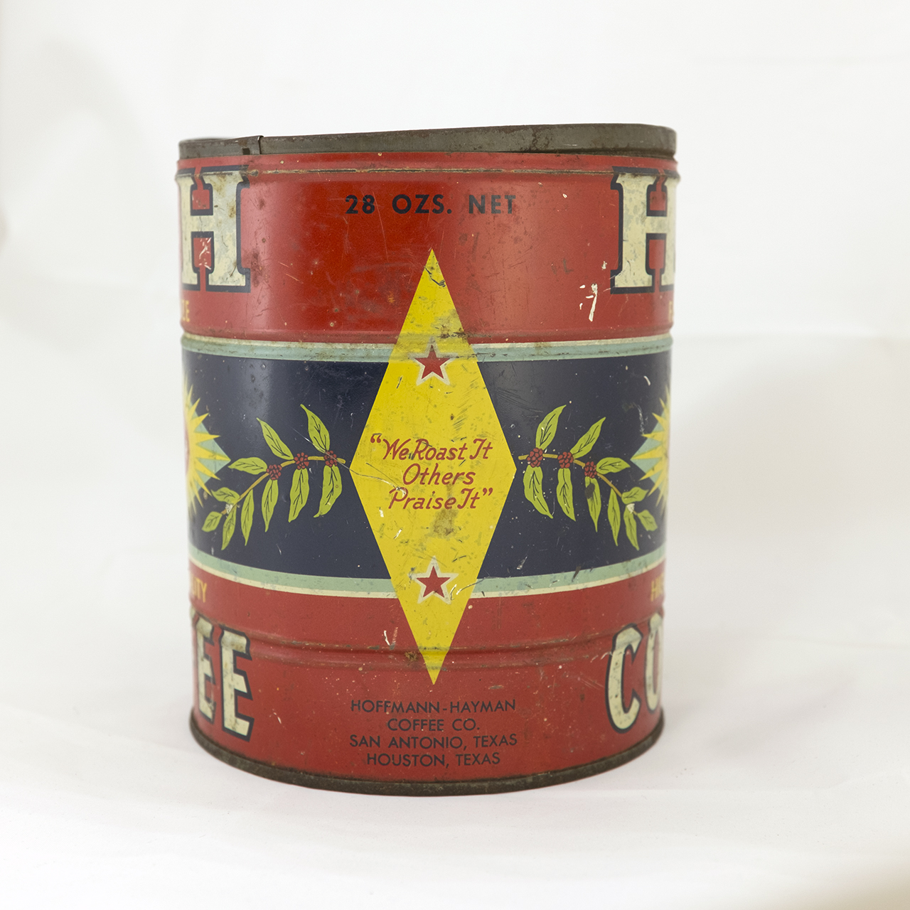 H and H Coffee Family Tin Side View