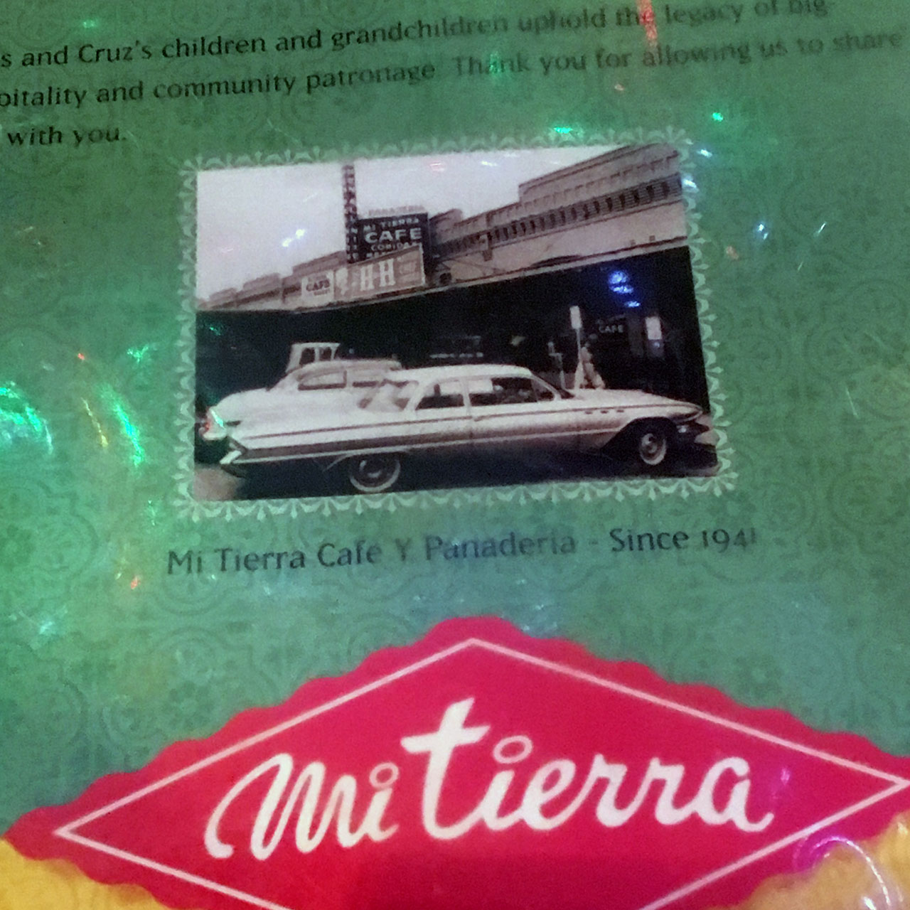 Mi Tierra Entrance on menu