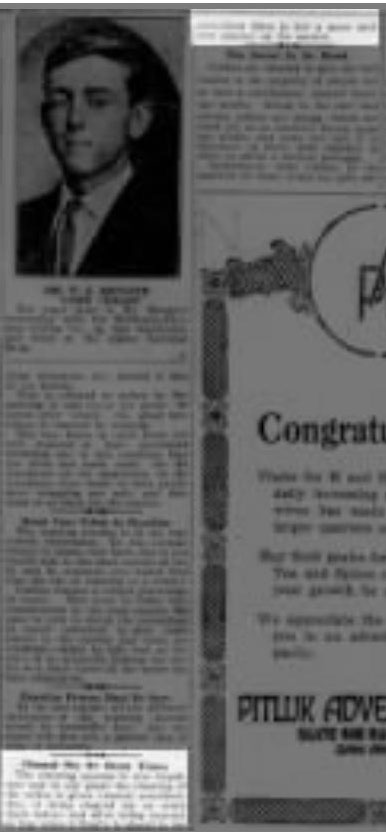 H and H factory spread including “Cleaned six or seven times” callout; San Antonio Light, 26 Aug 1923, page 63
