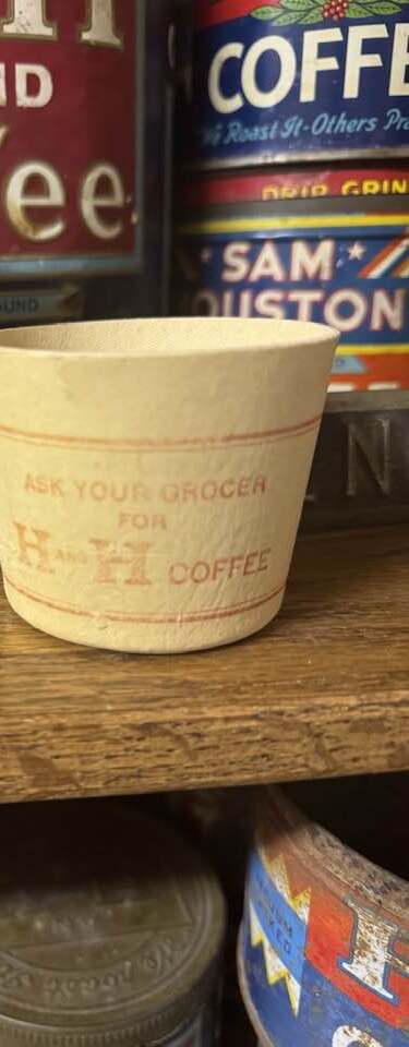 H and H Coffee paper sample cup