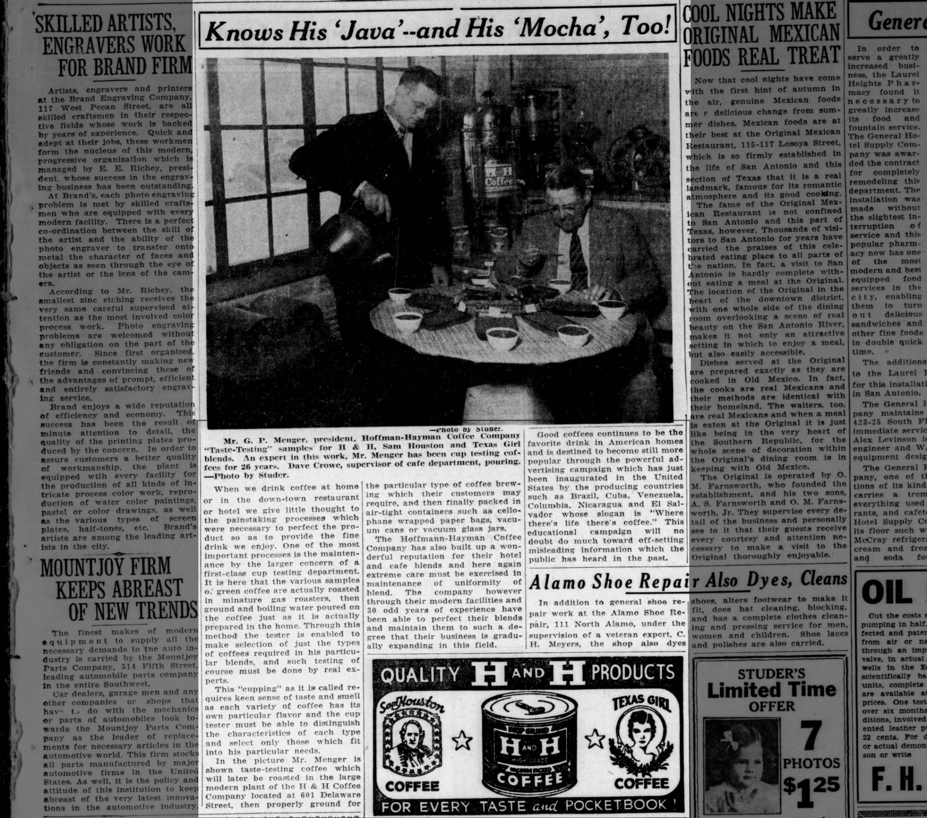 Knows His Java and His Mocha Too — San Antonio Express-News, 10 October 1938