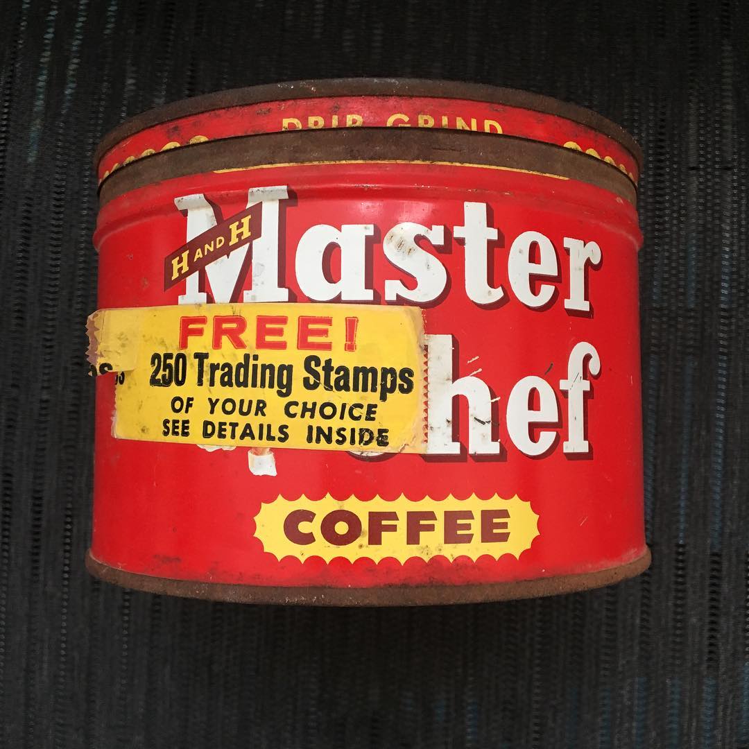 H & H Master Chef tin with matching lid. What are trading stamps?