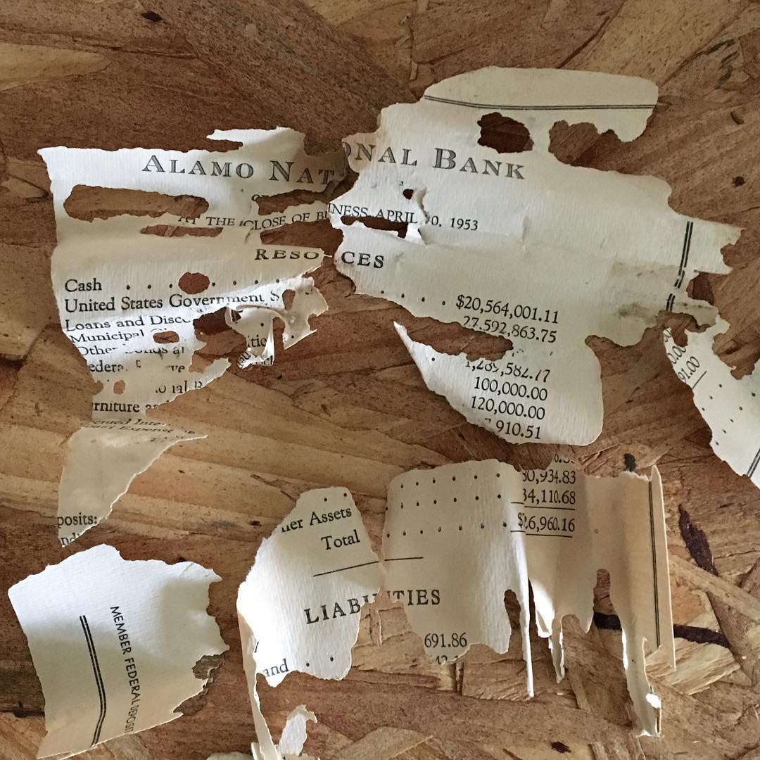 Alamo National Bank statement fragments, April 1953