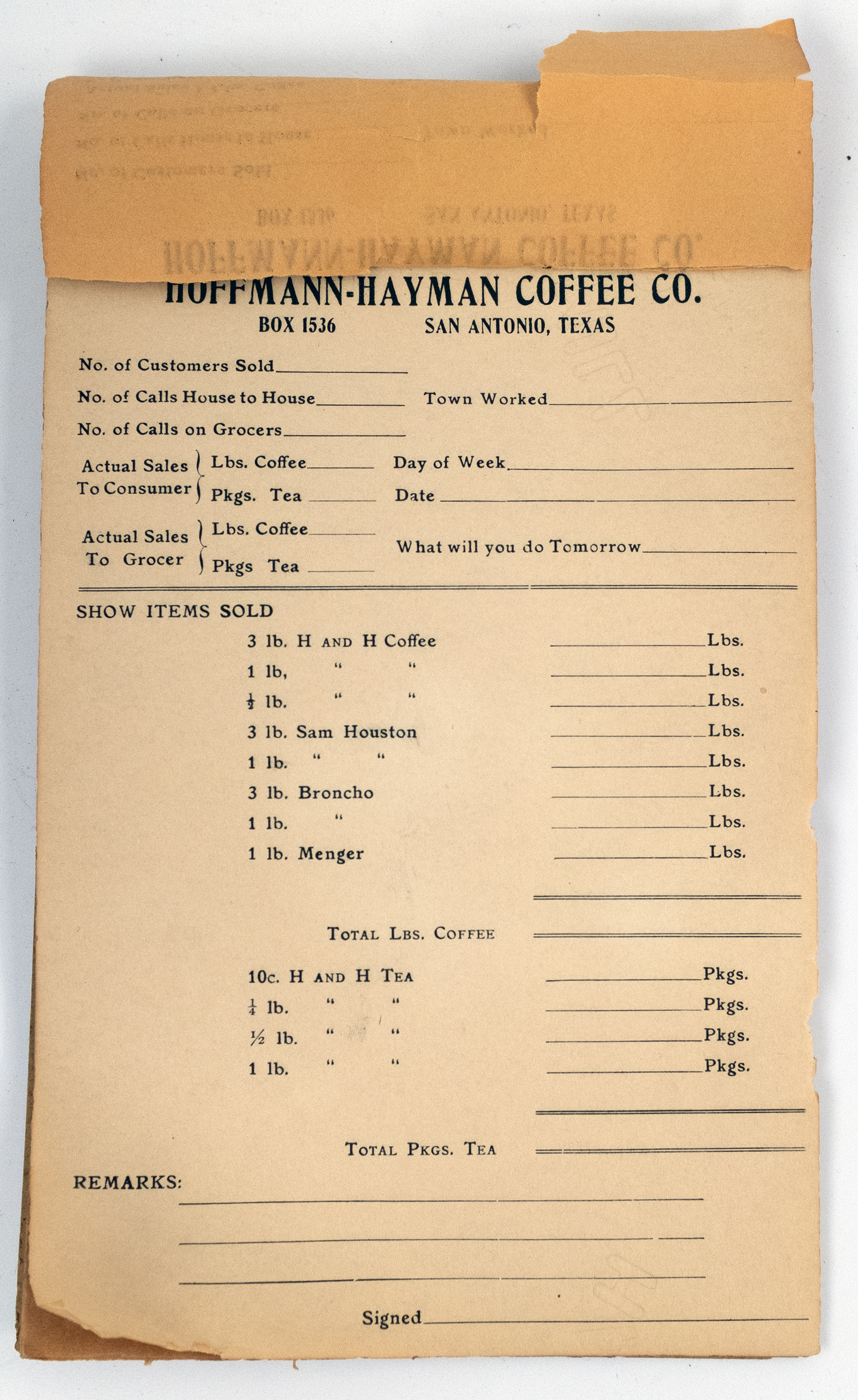 H and H Sales Forms