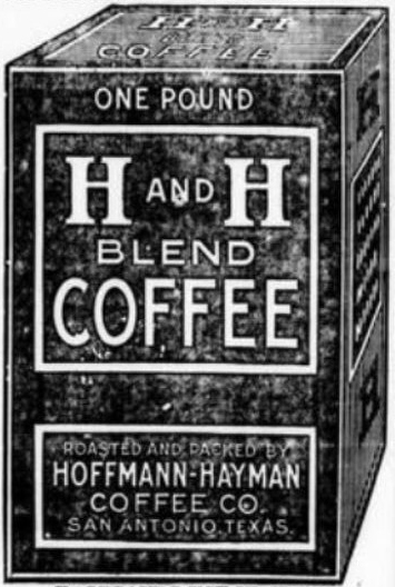 One-pound H and H Blend box illustration; crop from 29 Mar 1920 *San Antonio Express* display
