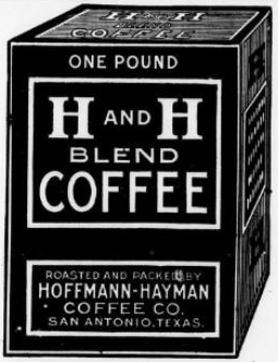 One-pound H and H Blend box from the 1 Nov 1920 *San Antonio Express* “When Coffee Came to America” display