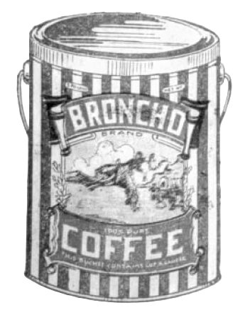 Broncho Coffee panel from the 26 Aug 1923 products display