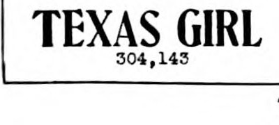 Texas Girl trademark drawing, Tea and Coffee Trade Journal, Nov 1930