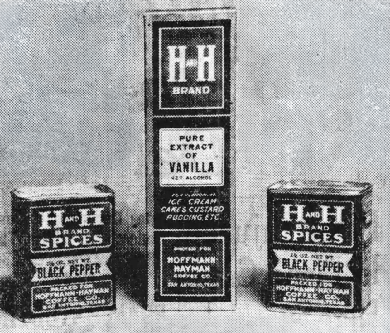 H-H Brand spice and extract product display crop, 28 Nov 1932 San Antonio Express-News