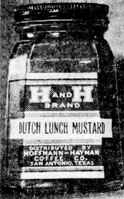 H and H Brand Dutch Lunch Mustard jar photograph from spice-line announcement, The News, 25 Nov 1933