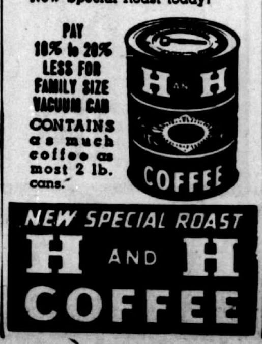 H AND H Special Roast Family Size can and wordmark