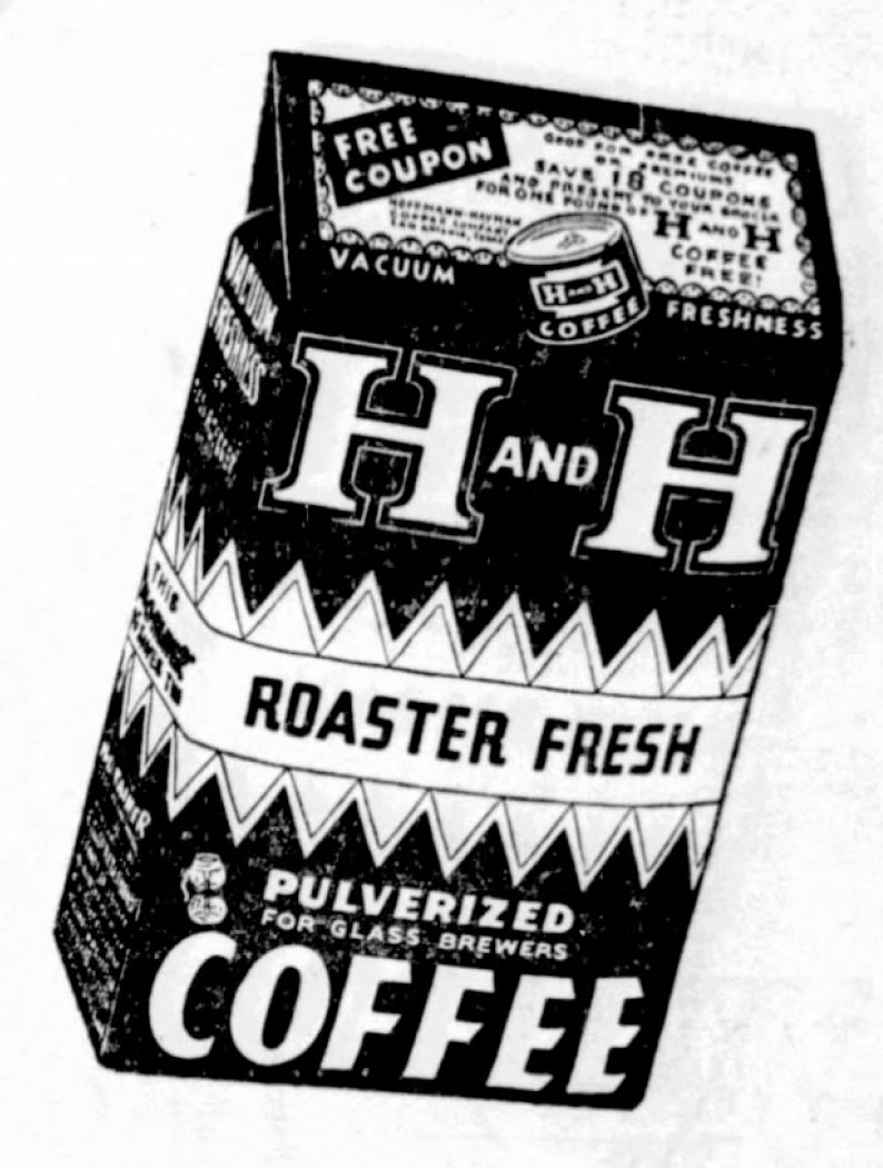 H AND H Coffee — Richer and Vacuum Fresh ad, The News, 7 Sep 1945