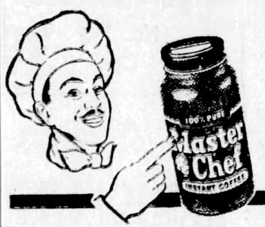 Master Chef Coffee Masterful Flavor ad, San Antonio Light, 25 Oct 1956