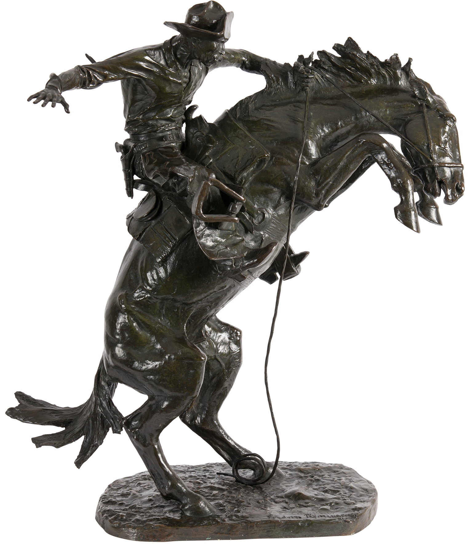 Frederic Remington — The Broncho Buster, bronze, modeled 1895 — Heritage Auctions reference photograph