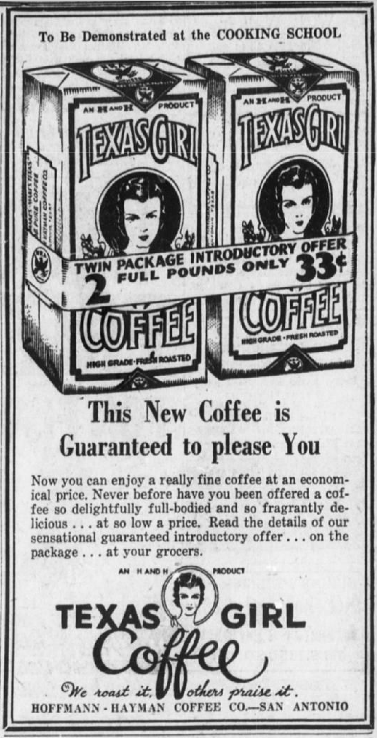 H and H — San Antonio Register Vol. 3 No. 31, main edition, 3 November 1933