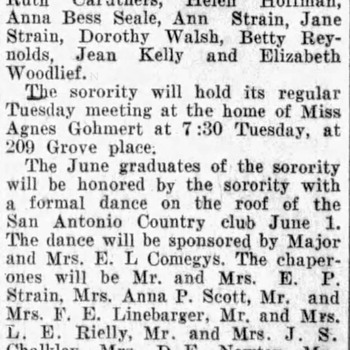 San Antonio Light Helen Hoffmann Phi Zeta Chi Pledge — 05 26 1931