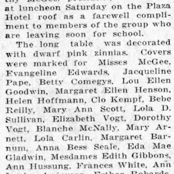 San Antonio Express News Helen Hoffmann Phi Zeta Chi Luncheon — 09 12 1932