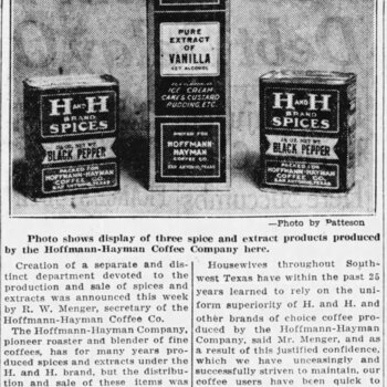 Express-News, 28 Nov 1932 — New spice and extract department, Hoffmann-Hayman