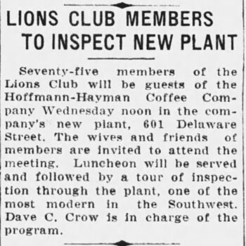 San Antonio Express-News, 28 December 1932 — Lions Club Members to Inspect New Plant