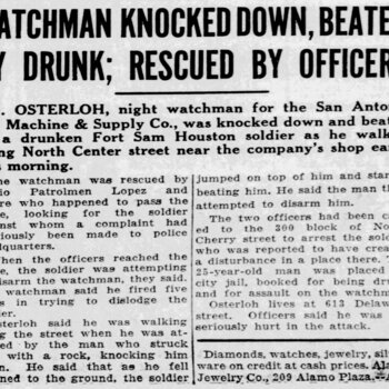 1936 The News — watchman assault near 613 Delaware Street