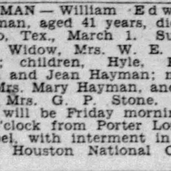 Express-News, 4 Mar 1938 — William Edward Hayman obituary