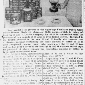 The News, 6 June 1941 — H & H Coffee Co. Offers Vaculator