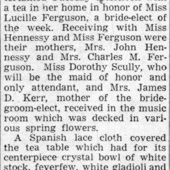 San Antonio Express News Helen Hoffmann Serves Hennessy Tea — 02 11 1942