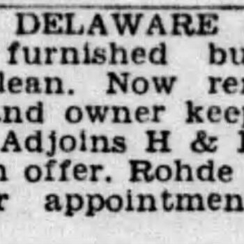 1944 Express-News — furnished bungalow at 613 Delaware adjoining H and H Coffee Co.