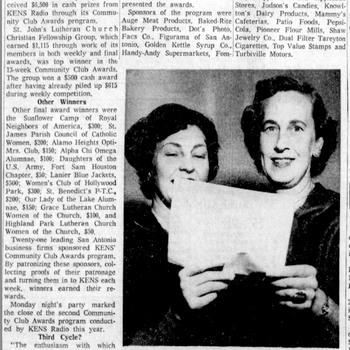 San Antonio Express News Clubs Win Kens Radio H And H Sponsor — 12 22 1959