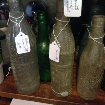 Regional soda bottles (Three Rivers era) — archive photos (Mac Johanson transfers)