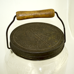 Large Crystalvac Jar with Wooden Handle