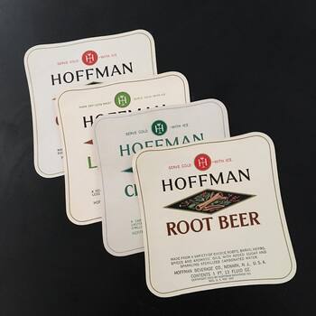 Hoffman Beverage Co. soda labels, Newark, NJ, 1933