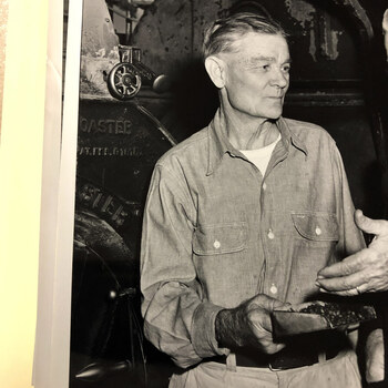 Reference photo — commercial drum roaster (archive print)