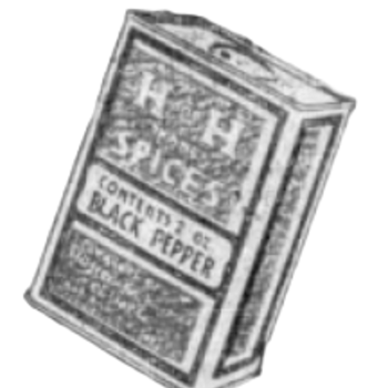 H and H black pepper tin from products display, 26 Aug 1923 San Antonio Light
