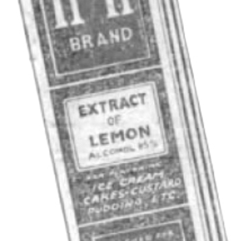Lemon extract tin from H and H products ad, 26 Aug 1923 San Antonio Light