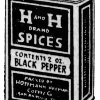 Black pepper from spices display, 26 Aug 1923 San Antonio Light