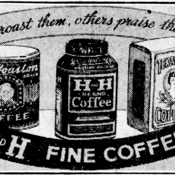 Popular trio — H and H Coffee, Tea, and Spices display ad, The News, 26 May 1934